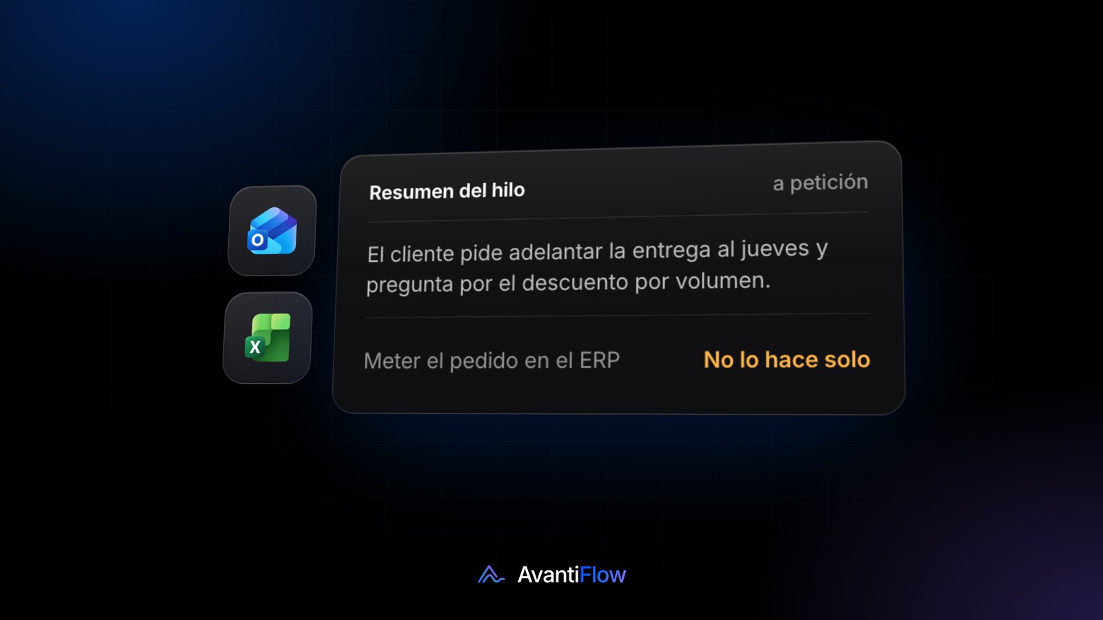 Ilustración: un resumen de un hilo de correo en Outlook y una tabla de Excel con ayuda de IA